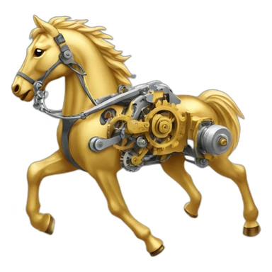 Mechanical Engineering running golden horse sticker