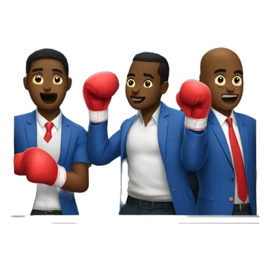 2 Haitians men and 1 Trinidadian man slap boxing in the elevator. sticker