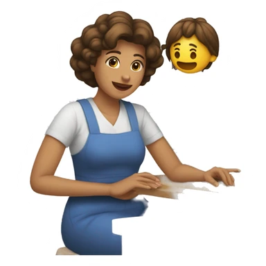 Mulher loira acenando com a mão e sorindo sticker