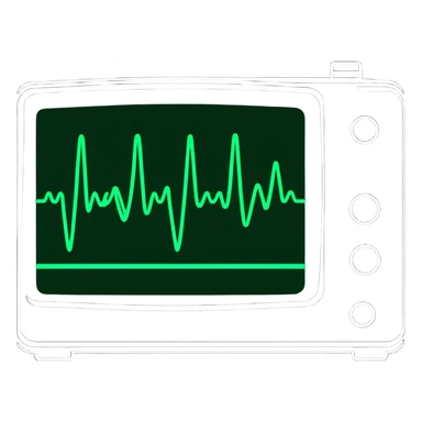 green sine wave in oscilloscope sticker