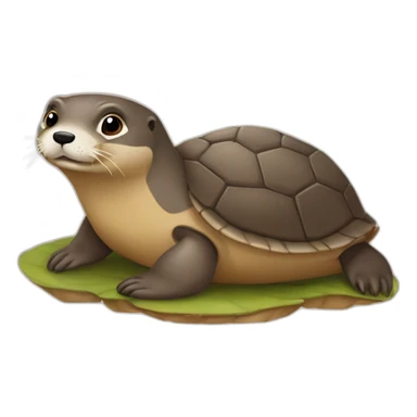 loutre sur une tortue sticker