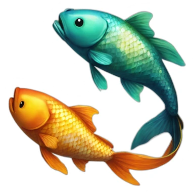 Pisces ying and yang koi fish from avatar sticker