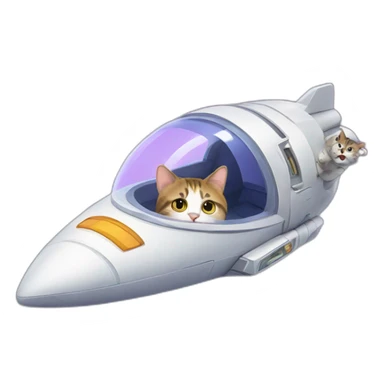 Spaceship with cat sticker