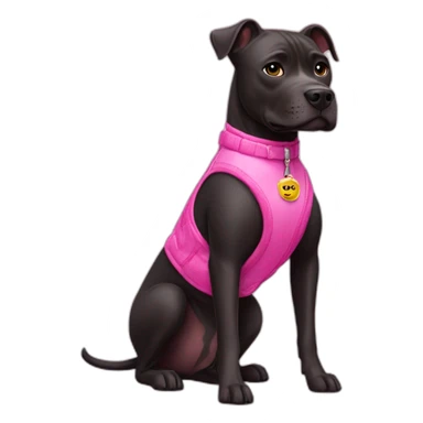 black pitbull in a barbie outfit sticker
