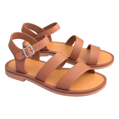 brown sandals, side view, simple and expressive sticker