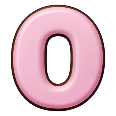 “Single pink bubble letter c, white outline, bottom dipped in chocolate with pink frosting drizzle, kawaii style, glossy, soft shading, clean outline, transparent background, Discord emoji size” sticker