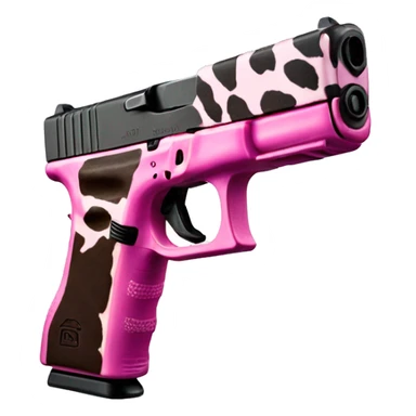 Cow print Glock with pink trigger sticker
