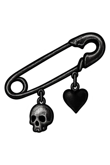emo safety pin, no background sticker