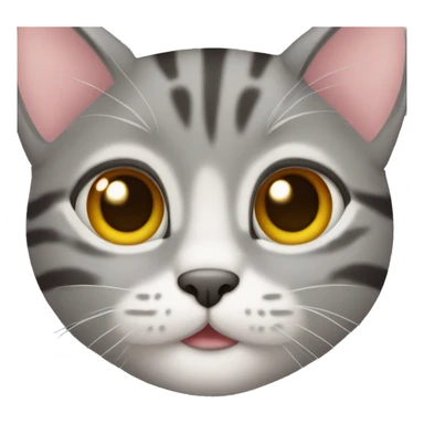 Grey tabby kitten face sticker