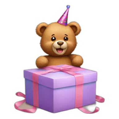Teddy bear wishing happy birthday sticker