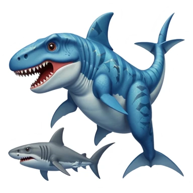 Dinosaur swimming with shark sticker