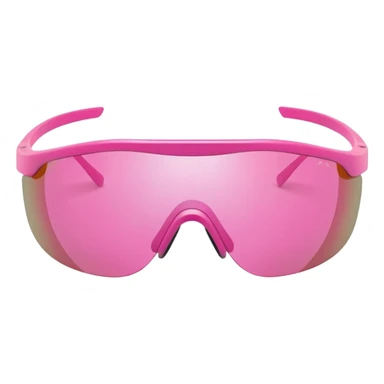 sporty pink shield visor sunglasses with athletic design and one-piece lens, sleek modern style sticker