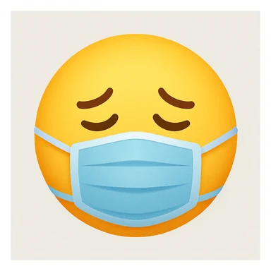 emoji with face with medical mask sticker