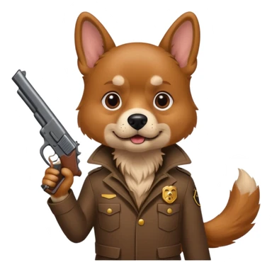 Dog holding a gun  sticker