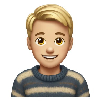 smiling boy in sweater portrait sticker