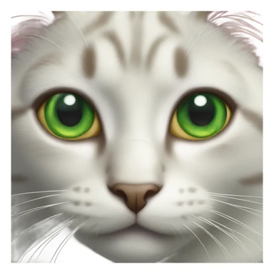 Cat green eyes eating fish sticker