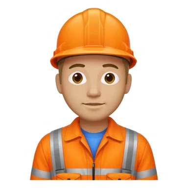 man standing wearing orange hi visibility overalls sticker