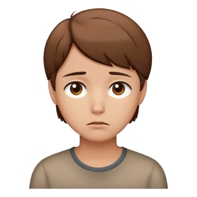 sad person with brown short hair sticker
