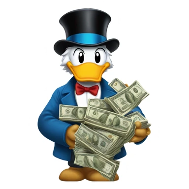 Scrooge  McDuck giving cash to his nephews ￼ sticker