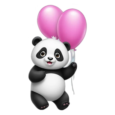Panda with 10 pink balloon sticker