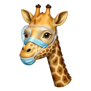 giraffe Wearing Medical Mask sticker