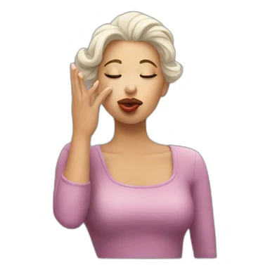 a women blowing a kiss sticker