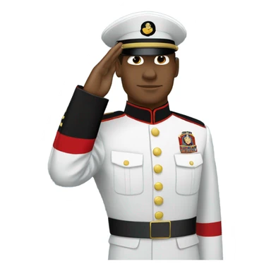 Marine Corp officer saluting sticker