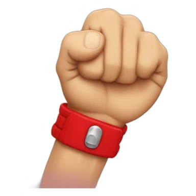 Fist with red bracelet sticker