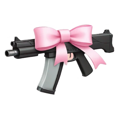 Gun with a light pink bow sticker