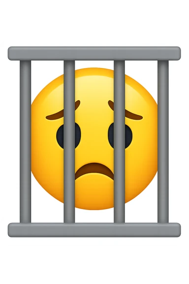 Disturbi alimentari visti come una gabbia stile emoji iphone. sticker