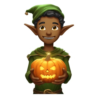 pumkin elf male casting a spell sticker