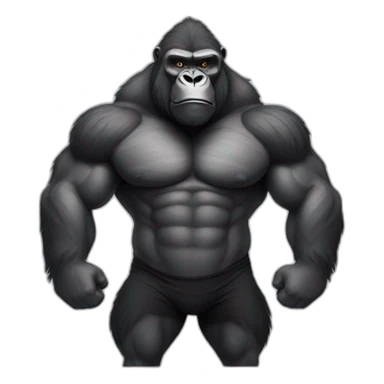 Strong gorilla who does fitness sticker
