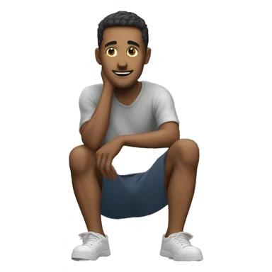 a man is sitting on the roof of a house sticker