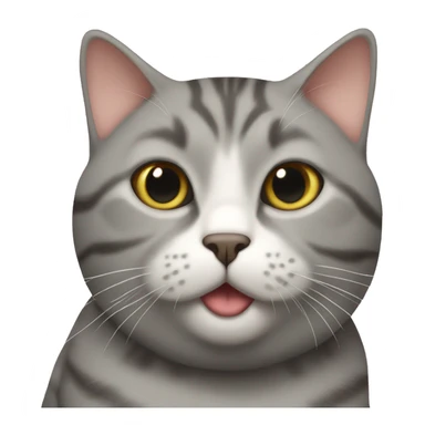 Fat grey tabby cat sticker