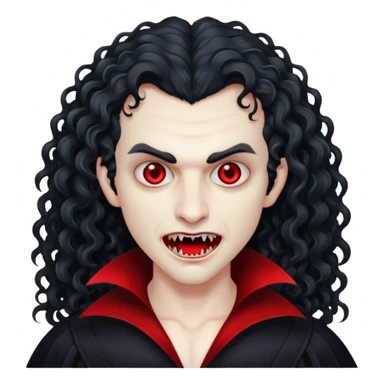 curly hair a picture of me as a vampirlong curly hair  e sticker