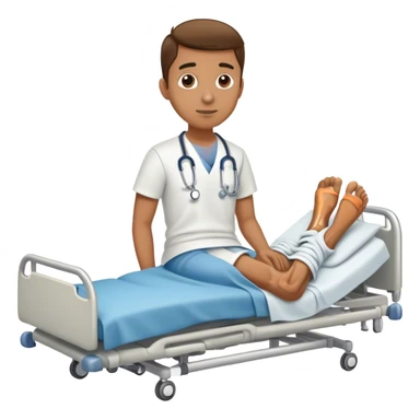 guy with a Broken leg in a hospital sticker