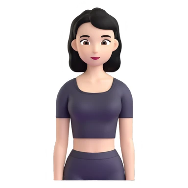 girl with black shoulder-length hair wearing a black tight-fitting top sticker