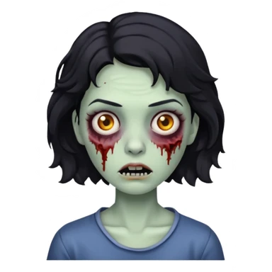 Uma zombi mulher com cabelo curto e preto ondulado sticker