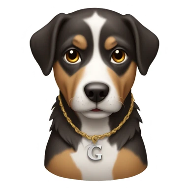perro con un g sticker