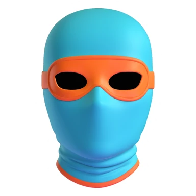 teal and orange ski mask sticker