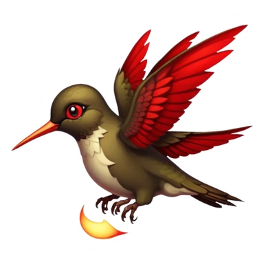 creppy demon like hummingbird sticker