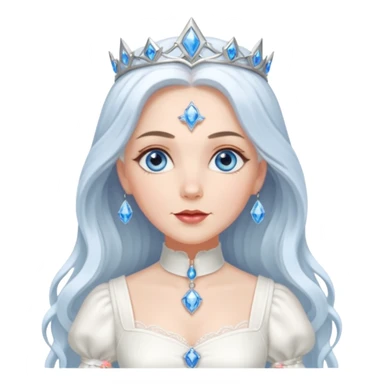 Good Witch of the North from the Wizard of Oz with blue eyes, white long hair, white outfit sticker