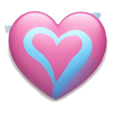 Heart pink with heart blue sticker