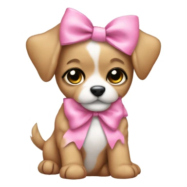 schicon puppy pink bow sticker