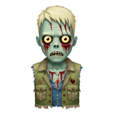 zombie in vest and shirt sticker