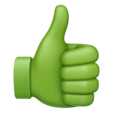 Thumbs up emoji with green color sticker
