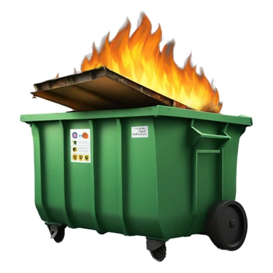 Dumpster fire big flames sticker