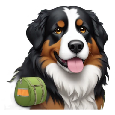 bernese mountain dog camping and camper sticker