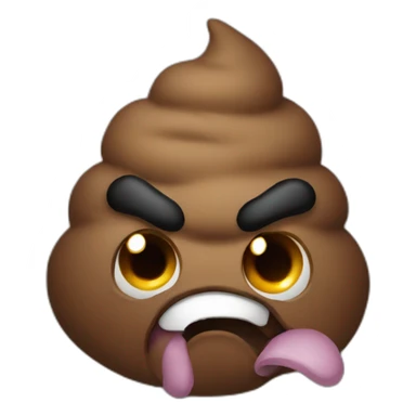 angry poop sticker