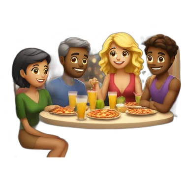 New year eve Party in a Pizzeria sticker